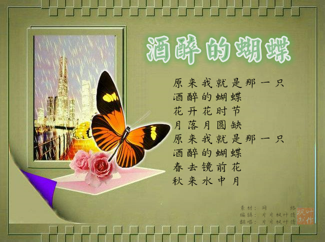 酒醉的蝴蝶訡诗镜中花水中月黄粱一梦中